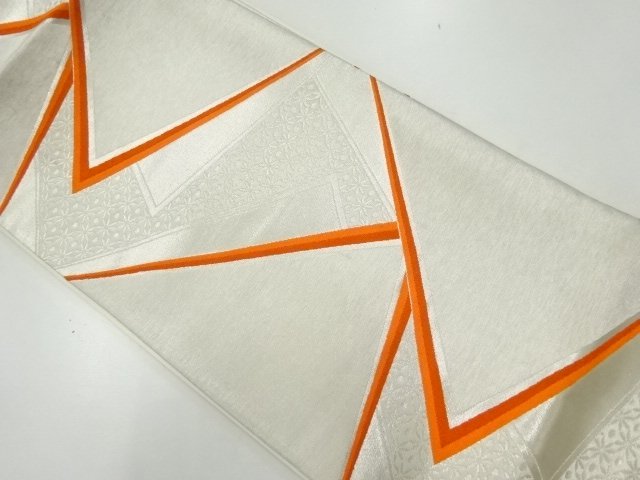 JAPANESE KIMONO / ANTIQUE FUKURO OBI / SILK / WOVEN KIREDORI PATTERN